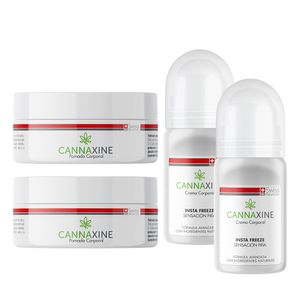 Kit 2 Und. de Cannaxine Pomada + 2 Und. de Cannaxine Roll On para Aliviar el Dolor