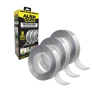 Alien Tape Cinta Adhesiva Doble Cara Multiuso Pack 3 Und. Color Transparente