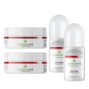 Kit 2 Und. de Cannaxine Pomada + 2 Und. de Cannaxine Roll On para Aliviar el Dolor